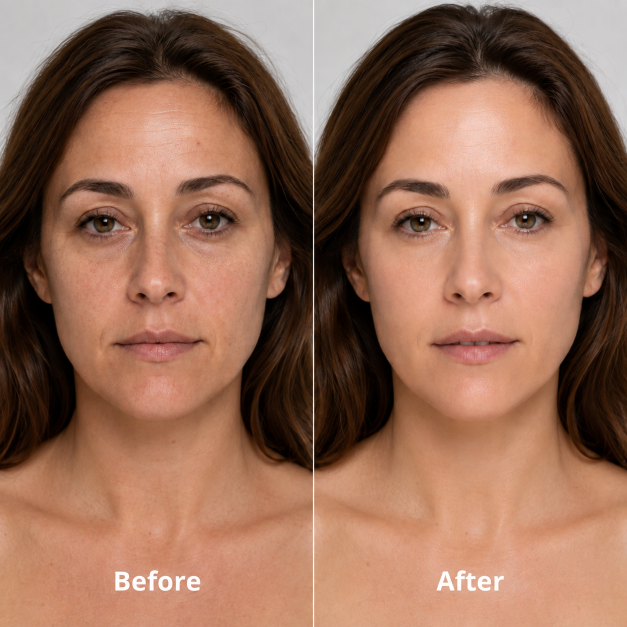 Before and after using Silk Peptide EGF